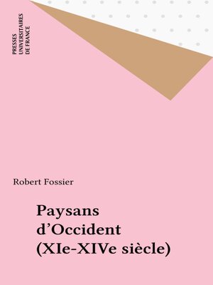 cover image of Paysans d'Occident (XIe-XIVe siècle)
